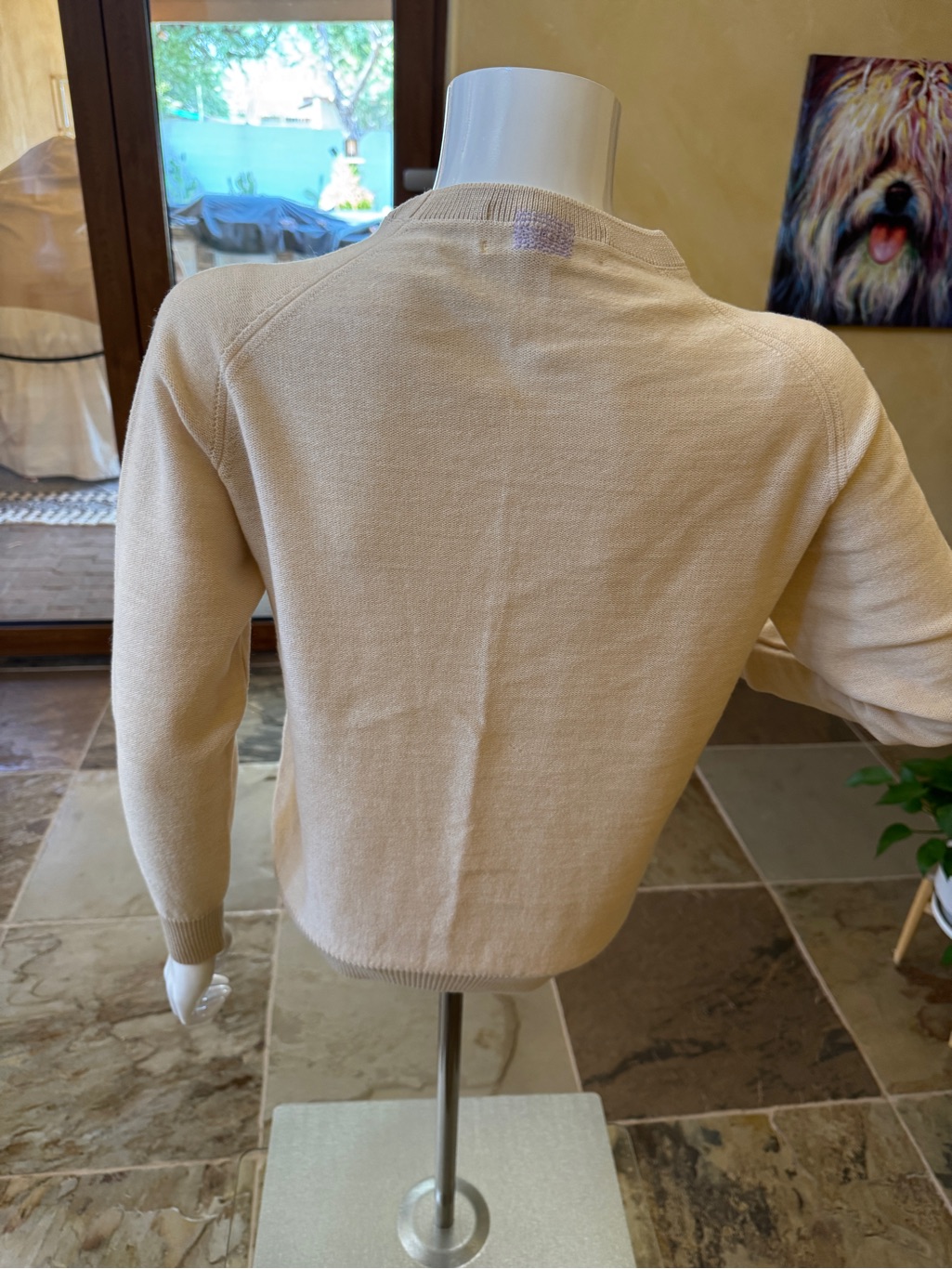 Merino Wool Classic Crewneck Sweater In Light Beige — image 4 of 8